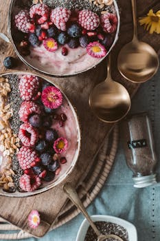 pexels-photo-4099235-4099235 Delicious smoothie bowls topped with fresh berries, perfect for a healthy breakfast.